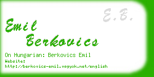 emil berkovics business card